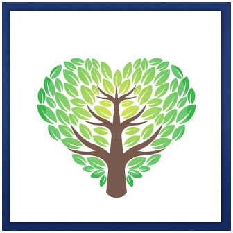 Drawing of a tree in the shape of a heart