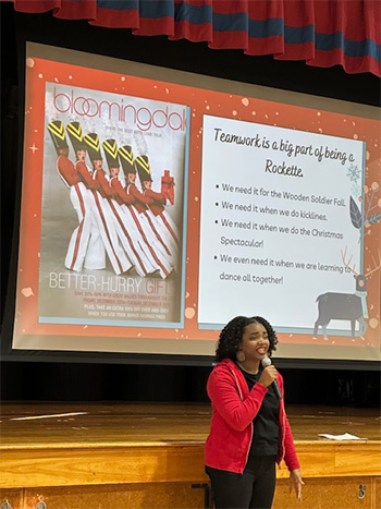 Member of the Rockettes during her presentation