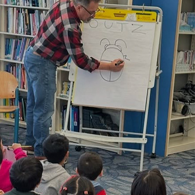 author drawing a bug