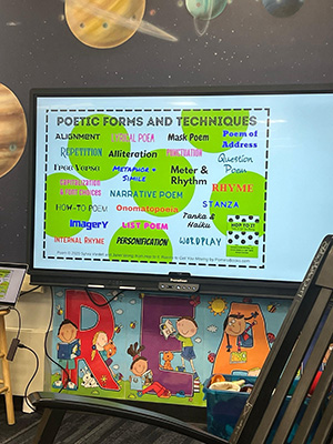 A poster with poetic forms and techniques
