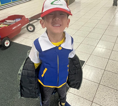 Boy dressed up as a book character